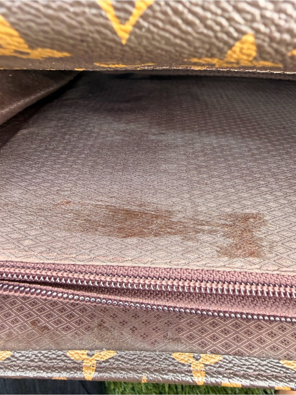 LV Brown Monogram Briefcase with Tan Leather Trim - Picture 10 of 16